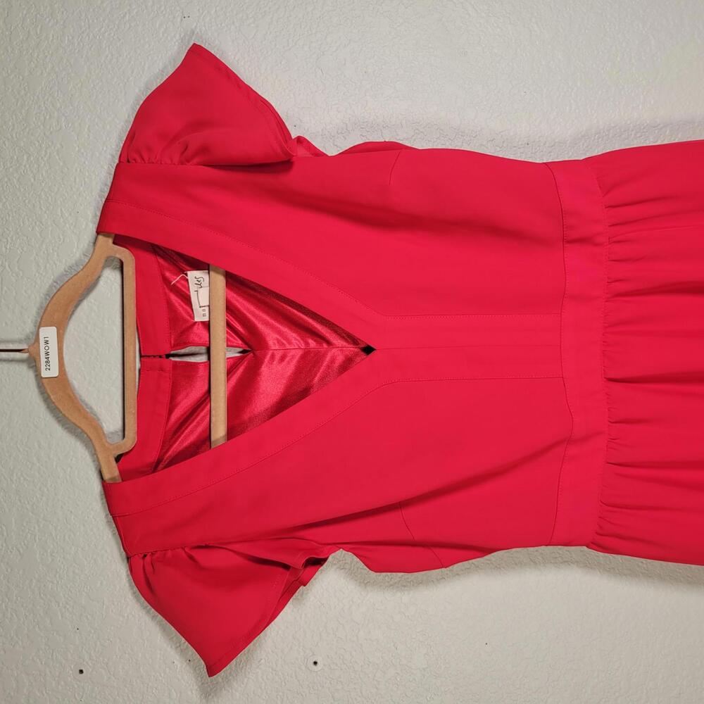 Maison Jules Red V Neck Lined Dress Women Size XS - Picture 6 of 9